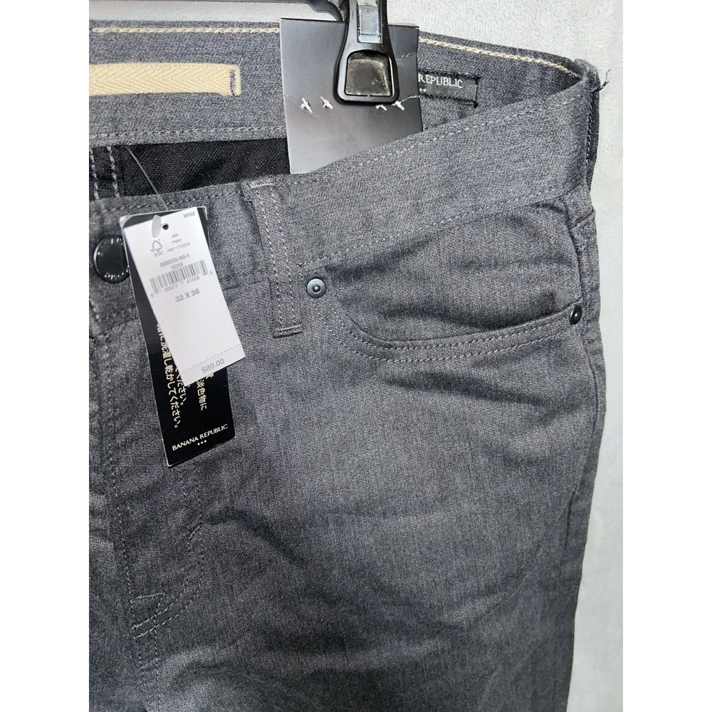 Banana Republic Size 32X 36 Travel Jean Charcoal Slim Fit NWT